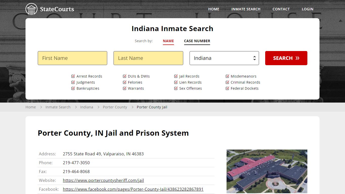 Porter County Jail Inmate Records Search, Indiana - StateCourts